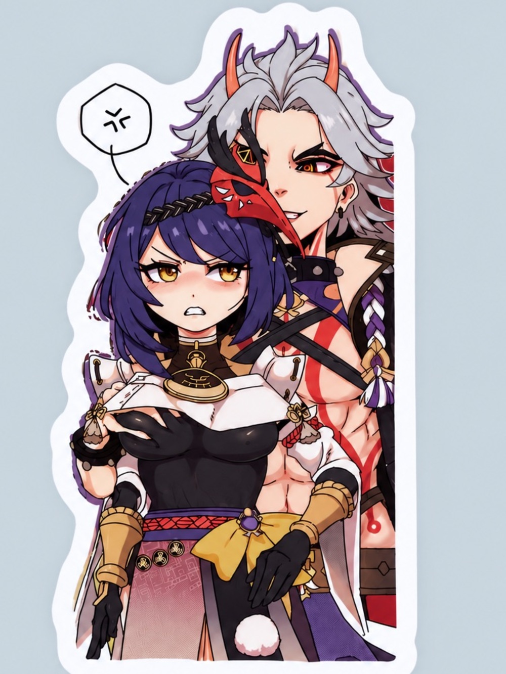 Kujou Sara & Arataki Itto | Genshin Impact | Vinyl Sticker | 5/$10